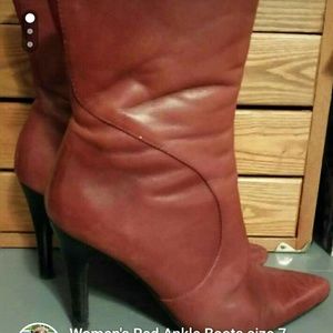 Women's Red Ankle Boots
